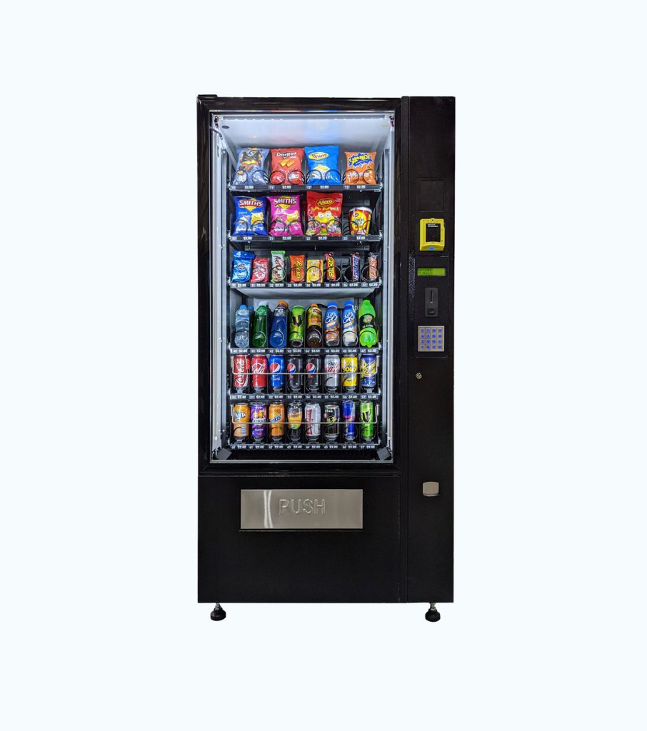 Vending machine site location services — compact combo machine for small sites