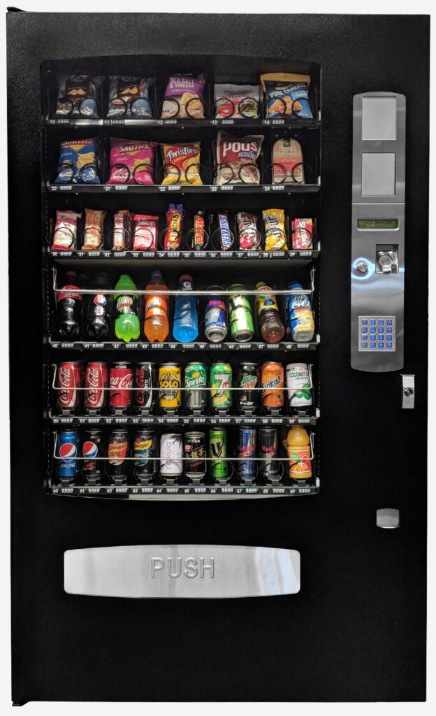 New five-wide value combo vending machine for snacks and cold drinks