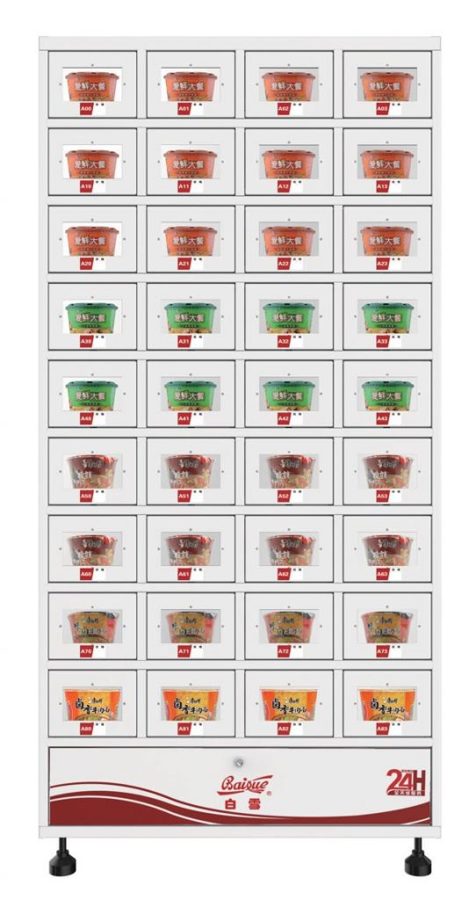 Large vending locker extension cabinet with multiple compartments