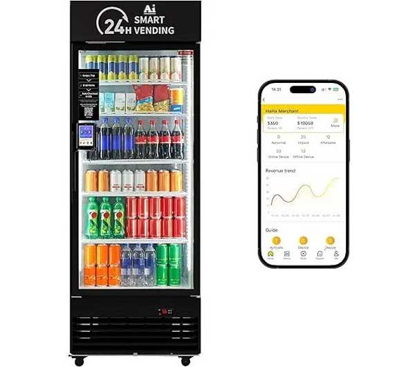 AI Smart Fridge - Drinks Vending Machine remotely monitored AI Smart Fridge - Drinks Vending Machine remotely monitored