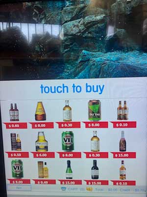Alcohol vending machine - VendBar - products display screen