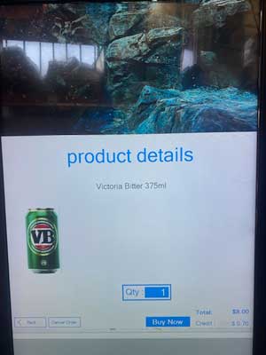 Beer vending machine VendBar product display
