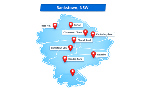 Map - Bankstown Vending Machines - Service Areas