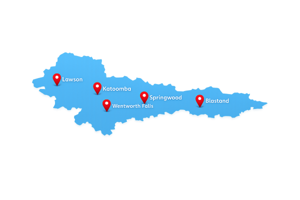 Map - Blue Mountains Vending Machines - Service Areas