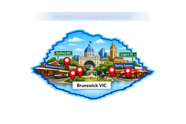 Map - Brunswick Vending Machines - Service Areas