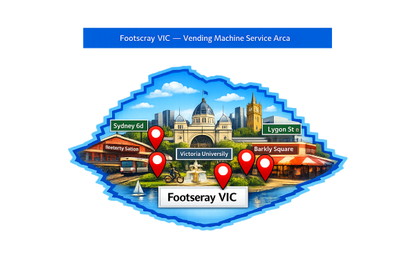 Map - Footscray Vending Machines - Service Areas
