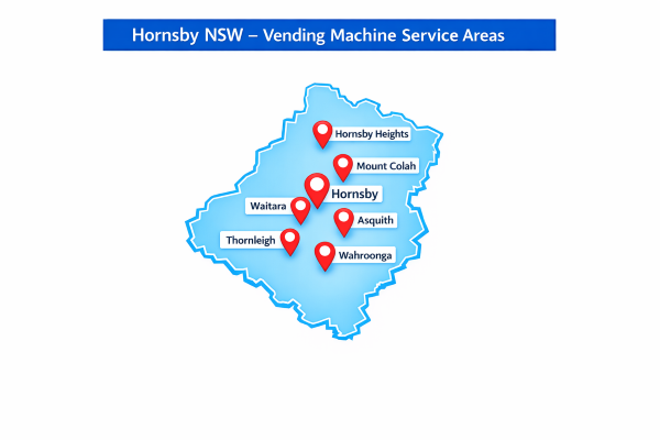 Map - Hornsby Vending Machines - Service Areas