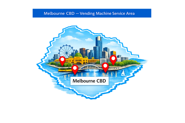 Map - Melbourne CBD Vending Machines - Service Areas