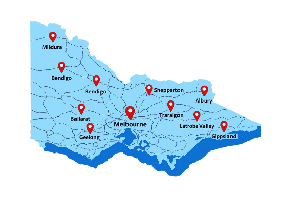 Map - Melbourne Vending Machines - Service Areas Map - Melbourne Vending Machines - Service Areas