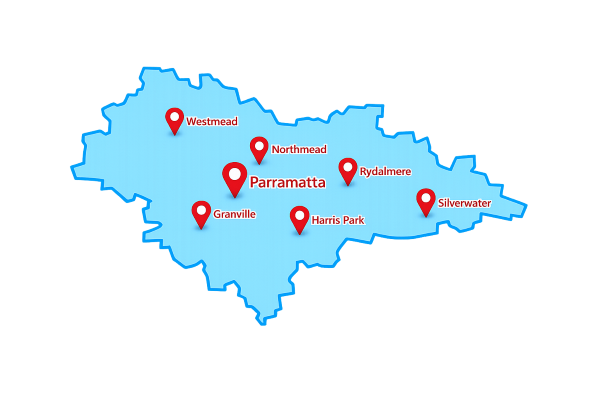 Map - Parramatta Vending Machines - Service Areas