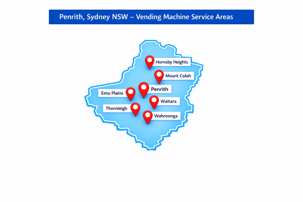 Map - Penrith Vending Machines - Service Areas