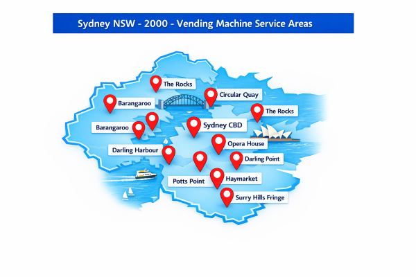 Map - Sydney CBD Vending Machines - Service Areas