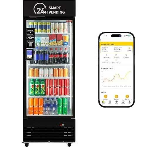 New Vending Machine - AI Smart Fridge with credit card reader remote monitored New Vending Machine - AI Smart Fridge with credit card reader remote monitored