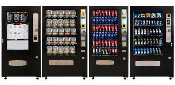 new vending machines 4 new machines standing side by side